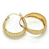 Oro Laminado Medium Hoop, Gold Filled Style Greek Key Design, Polished, Golden Finish, 02.106.0003.30