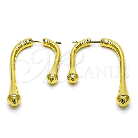 Oro Laminado Stud Earring, Gold Filled Style Polished, Golden Finish, 02.195.0232