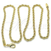 Oro Laminado Basic Necklace, Gold Filled Style Rope Design, Polished, Golden Finish, 5.222.035.24
