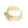 Oro Laminado Baby Ring, Gold Filled Style with White Micro Pave, Polished, Golden Finish, 01.233.0016 (One size fits all)