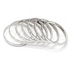 Rhodium Plated Semanario Bangle, Polished, Rhodium Finish, 5.232.004.1.01 (04 MM Thickness, Size 1 - 1.50 Diameter)