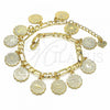 Oro Laminado Charm Bracelet, Gold Filled Style Polished, Golden Finish, 03.351.0069.08