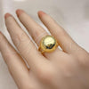 Oro Laminado Elegant Ring, Gold Filled Style Ball and Hollow Design, Polished, Golden Finish, 01.341.0133