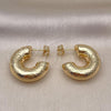 Oro Laminado Small Hoop, Gold Filled Style Chunky Design, Polished, Golden Finish, 02.163.0277.25