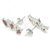 Sterling Silver Stud Earring, with Garnet Cubic Zirconia, Polished, Rhodium Finish, 02.371.0007.3