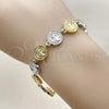 Oro Laminado Tennis Bracelet, Gold Filled Style San Benito Design, Polished, Two Tone, 03.341.0240.07