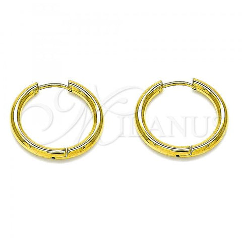 Stainless Steel Huggie Hoop, Polished, Golden Finish, 02.384.0037.1.20