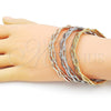 Oro Laminado Trio Bangle, Gold Filled Style Polished, Tricolor, 07.170.0034