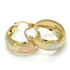 Oro Laminado Small Hoop, Gold Filled Style Polished, Tricolor, 02.106.0008.1.20
