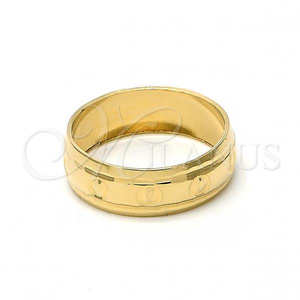 Oro Laminado Wedding Ring, Gold Filled Style Diamond Cutting Finish, Golden Finish, 5.164.034.10 (Size 10)