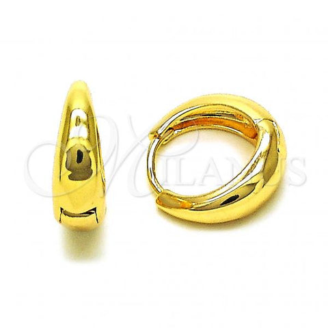Oro Laminado Huggie Hoop, Gold Filled Style Polished, Golden Finish, 02.195.0190.16