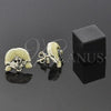 Oro Laminado Stud Earring, Gold Filled Style Little Girl Design, Yellow Enamel Finish, Golden Finish, 02.16.0099