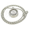 Rhodium Plated Pendant Necklace, Dolphin Design, with White Cubic Zirconia, Diamond Cutting Finish, Rhodium Finish, 04.106.0040.1.18