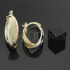 Oro Laminado Medium Hoop, Gold Filled Style Diamond Cutting Finish, Tricolor, 5.155.018