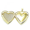 Oro Laminado Locket Pendant, Gold Filled Style Heart Design, Polished, Golden Finish, 05.117.0032