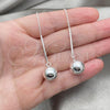 Sterling Silver Long Earring, Ball Design, Polished, Silver Finish, 02.395.0029