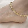 Oro Laminado Fancy Anklet, Gold Filled Style Polished, Golden Finish, 03.100.0052.10