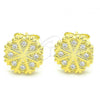Sterling Silver Stud Earring, with White Micro Pave, Polished, Golden Finish, 02.336.0036.2