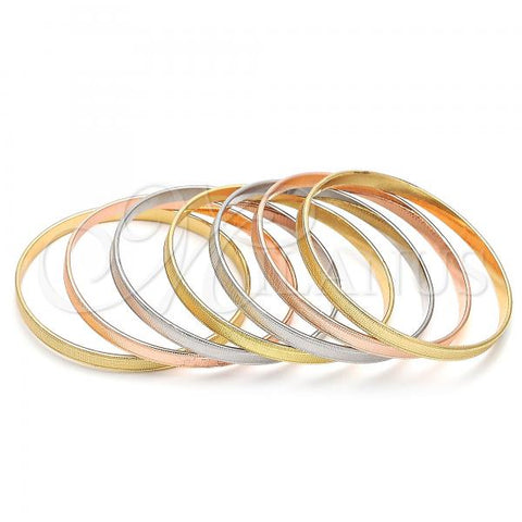 Oro Laminado Semanario Bangle, Gold Filled Style Polished, Tricolor, 07.252.0073.1.05