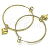 Oro Laminado Medium Hoop, Gold Filled Style Heart Design, Polished, Golden Finish, 02.63.2737.40