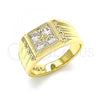 Oro Laminado Baby Ring, Gold Filled Style with White Cubic Zirconia, Polished, Golden Finish, 01.185.0017.02 (Size 2)