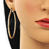 Oro Laminado Large Hoop, Gold Filled Style Diamond Cutting Finish, Golden Finish, 02.213.0255.1.60