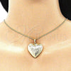 Oro Laminado Locket Pendant, Gold Filled Style Heart Design, Polished, Golden Finish, 05.117.0024