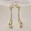 Oro Laminado Long Earring, Gold Filled Style Shoes Design, with Cubic Zirconia, Golden Finish, 5.099.001