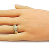 Oro Laminado Elegant Ring, Gold Filled Style Shell and Star Design, Polished, Golden Finish, 01.341.0167