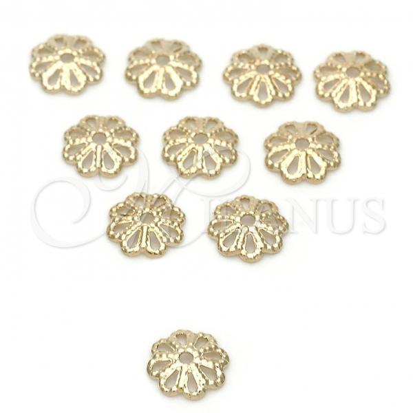 Oro Laminado Cap, Gold Filled Style Flower Design, Polished, Golden Finish, 5.234.021