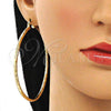 Oro Laminado Extra Large Hoop, Gold Filled Style Diamond Cutting Finish, Golden Finish, 02.213.0150.70