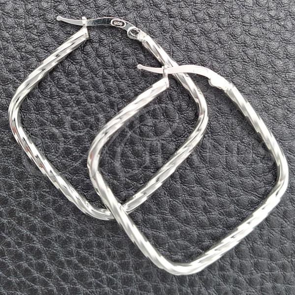 Sterling Silver Medium Hoop, Diamond Cutting Finish, Silver Finish, 02.389.0144.25