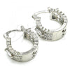 Rhodium Plated Small Hoop, with White Cubic Zirconia, Polished, Rhodium Finish, 02.210.0302.5.20