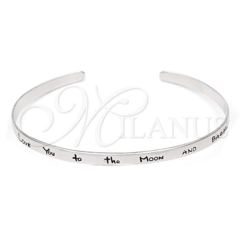 Sterling Silver Individual Bangle, Love Design, Polished, Silver Finish, 07.174.0003