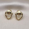 Oro Laminado Stud Earring, Gold Filled Style Polished, Golden Finish, 02.213.0548