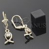 Oro Laminado Dangle Earring, Gold Filled Style Fish Design, with  Cubic Zirconia, Polished, Golden Finish, 5.027.018