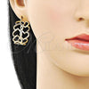 Oro Laminado Medium Hoop, Gold Filled Style Heart Design, Polished, Golden Finish, 02.170.0519.30