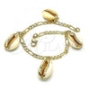 Oro Laminado Charm Bracelet, Gold Filled Style Shell Design, Polished, Golden Finish, 03.63.2077.08