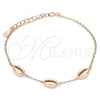 Sterling Silver Fancy Bracelet, Polished, Rose Gold Finish, 03.332.0001.1.07