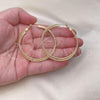 Oro Laminado Large Hoop, Gold Filled Style Diamond Cutting Finish, Golden Finish, 02.93.0005.50