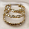 Oro Laminado Trio Bangle, Gold Filled Style Diamond Cutting Finish, Golden Finish, 07.282.0043