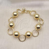 Oro Laminado Fancy Bracelet, Gold Filled Style Chunky Design, Polished, Golden Finish, 03.331.0233.09