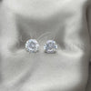 Sterling Silver Stud Earring, with White Cubic Zirconia, Polished, Silver Finish, 02.401.0054.12