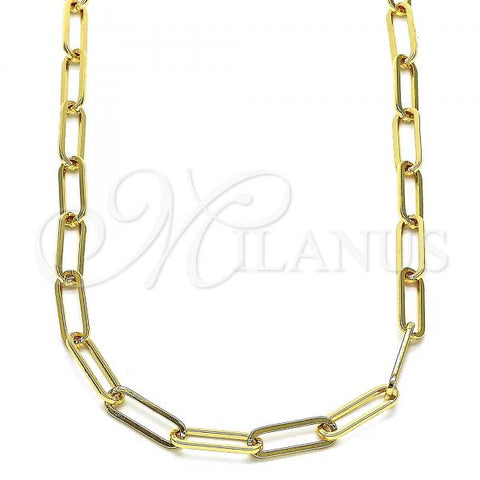 Oro Laminado Basic Necklace, Gold Filled Style Paperclip Design, Polished, Golden Finish, 04.63.1394.16