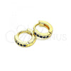 Oro Laminado Huggie Hoop, Gold Filled Style with Sapphire Blue Micro Pave, Polished, Golden Finish, 02.195.0105.6.10