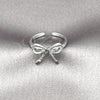 Rhodium Plated Elegant Ring, Bow Design, Diamond Cutting Finish, Rhodium Finish, 01.60.0025.1