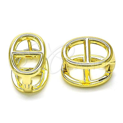 Oro Laminado Huggie Hoop, Gold Filled Style Puff Mariner Design, Polished, Golden Finish, 02.213.0649.12