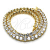 Oro Laminado Fancy Necklace, Gold Filled Style with White Cubic Zirconia, Polished, Golden Finish, 04.284.0005.18