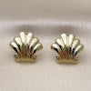 Oro Laminado Stud Earring, Gold Filled Style Shell Design, Polished, Golden Finish, 02.282.0045