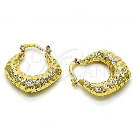 Oro Laminado Small Hoop, Gold Filled Style Hollow Design, Polished, Golden Finish, 02.163.0182.25